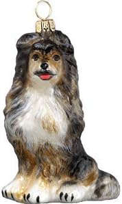 Shetland Sheepdog Blue Merle Glass Dog Christmas Ornament by Joy to the World Collectibles
