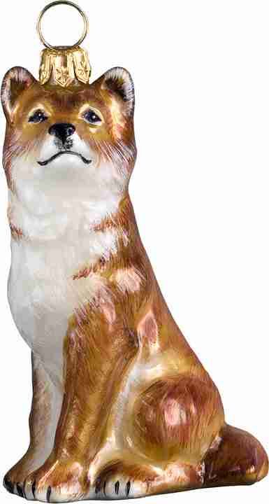 Shiba Inu Dog Glass Christmas Ornament by Joy to the World Collectibles