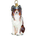 Australian Shepherd Glass Dog Christmas Ornament by Joy to the World Collectibles