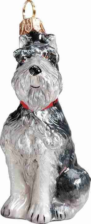 Schnauzer Dog Glass Christmas Ornament by Joy to the World Collectibles