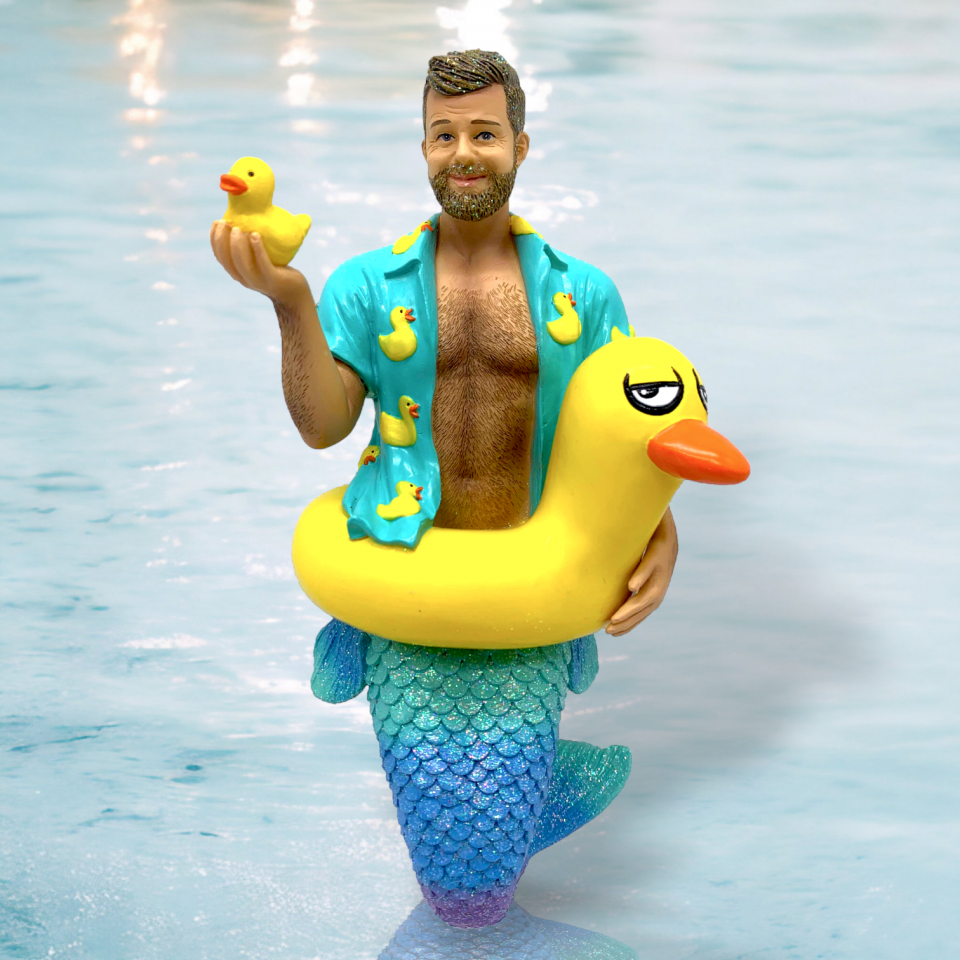 December Diamonds Daddy Duckie Resin Figurine Ornament