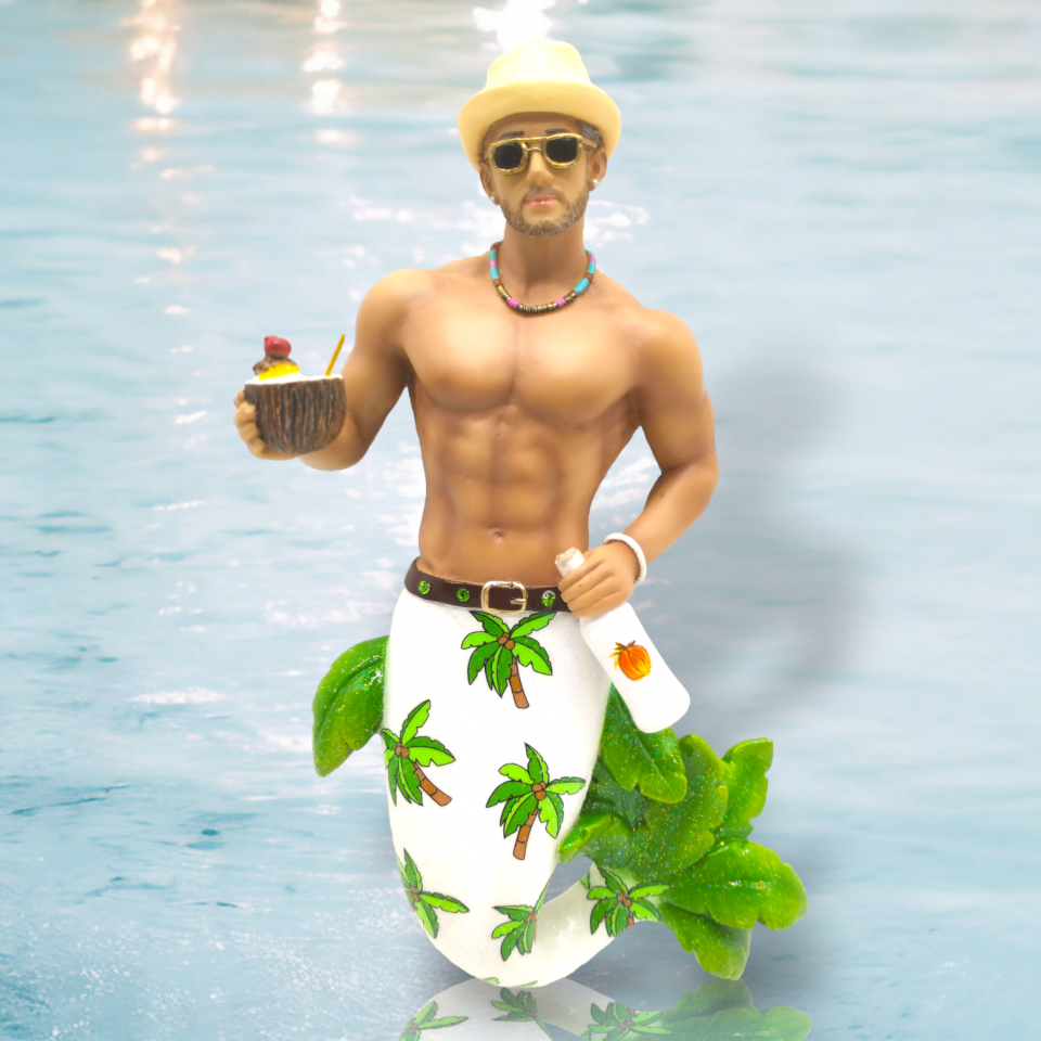 December Diamonds Colada Mermen Figurine Christmas Ornament