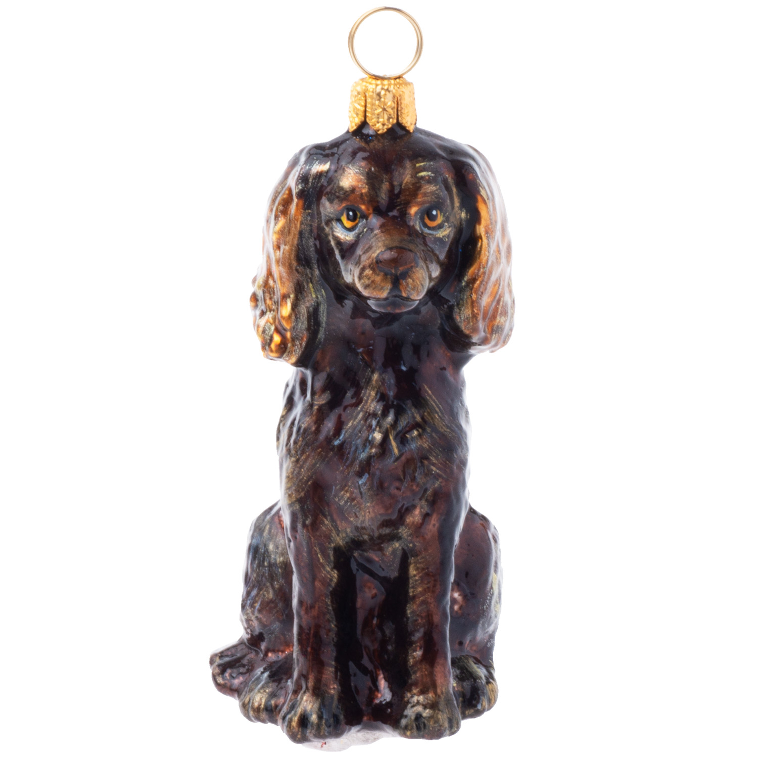 Boykins Spaniel Glass Dog Christmas Ornament by Joy to the World Collectibles