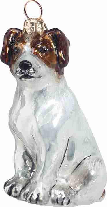Jack Russell Glass Dog Christmas Ornament by Joy to the World Collectibles
