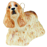 Cocker Spaniel Blond Glass Dog Christmas Ornament by Joy to the World Collectibles