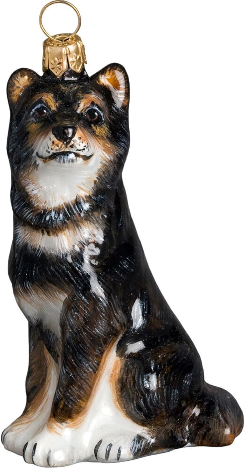 Shiba Inu Glass Dog Christmas Ornament by Joy to the World Collectibles