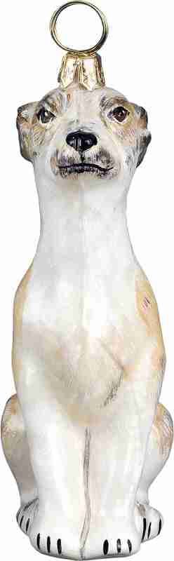 Whippet Glass Dog Christmas Ornament by Joy to the World Collectibles