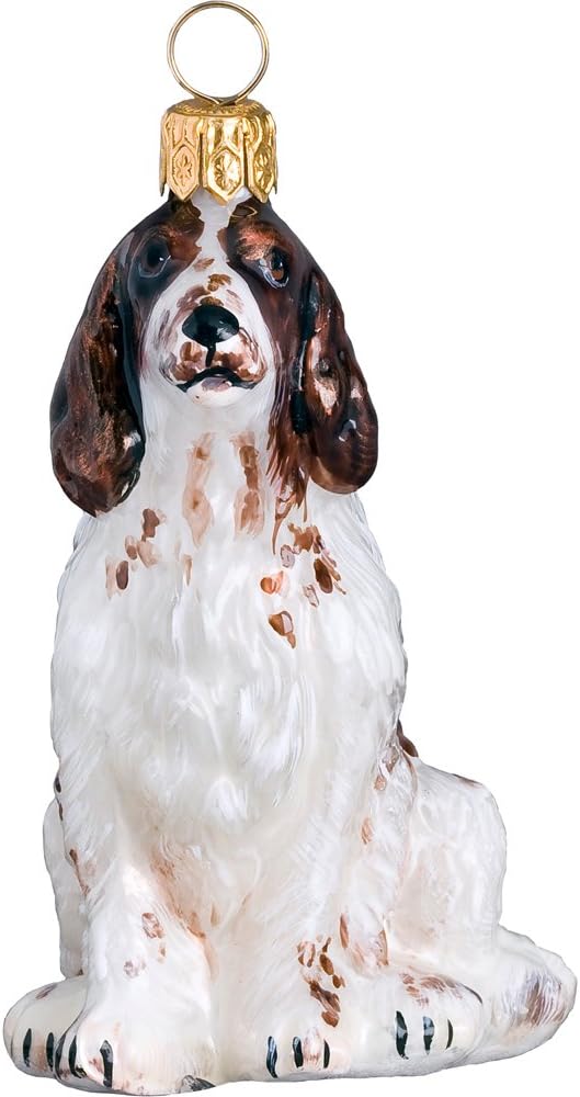 Setter Red and White Glass Dog Christmas Ornament by Joy to the World Collectibles