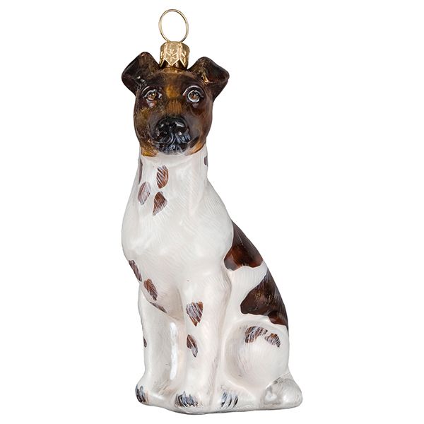 Smooth Fox Terrier Glass Dog Christmas Ornament by Joy to the Wor;d Collectibles