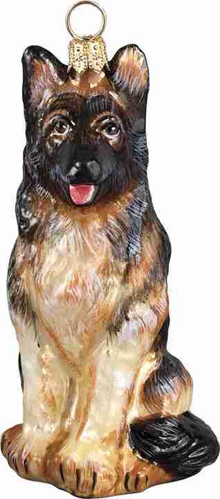 German Shepherd Glass Dog Ornament by Joy to the World Collectibles