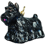 Scottish Terrier Standing Black Glass Dog Ornament by Joy to the World Collectibles
