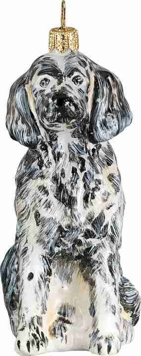 English Setter Glass Dog Christmas Ornament by Joy to the World Collectibles