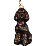 Poodle Brown Glass Dog Christmas Ornament by Joy to the World Collectibles