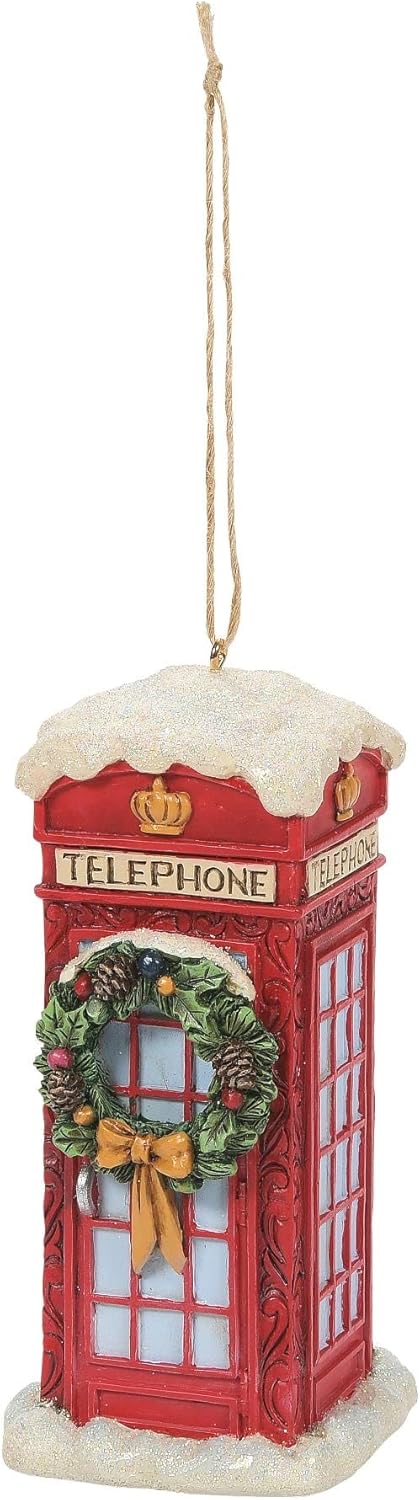 Red Telephone Booth Christmas Ornament by Jim Shore Enesco