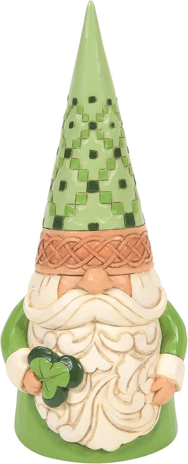 St. Patrick's Day Gnome Figurine Gnome Holding Shamrock by Jim Shore Enesco