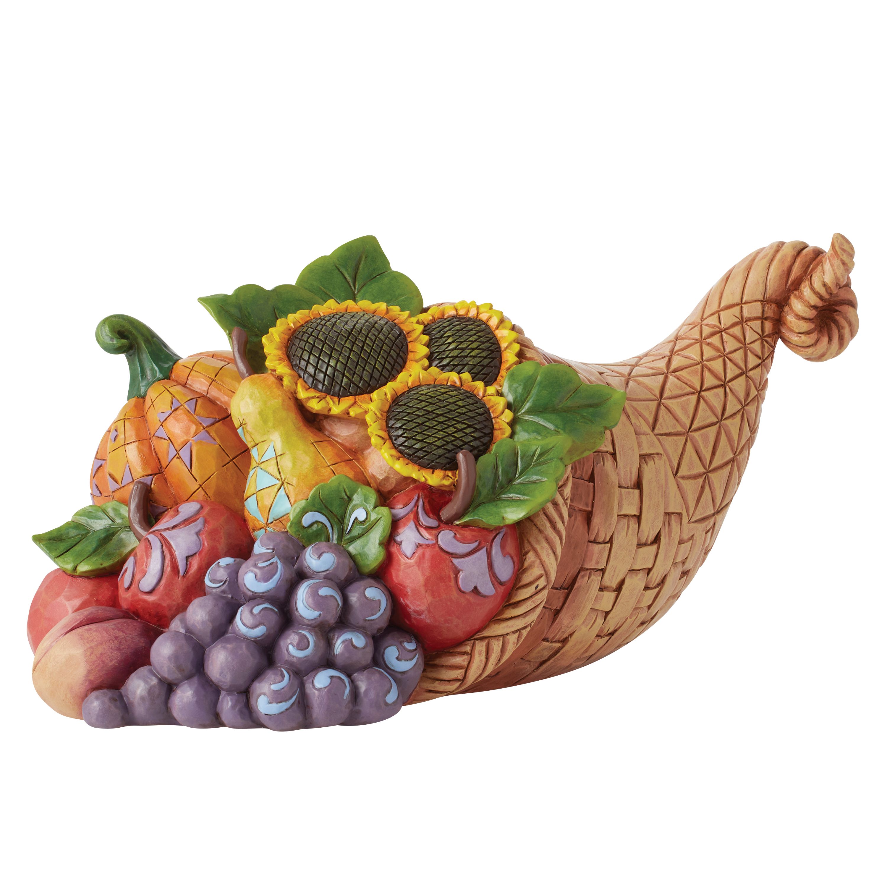 Cornucopia with Sunflowers " Abundant Harvest" Centerpiece by Jim Shore Enesco