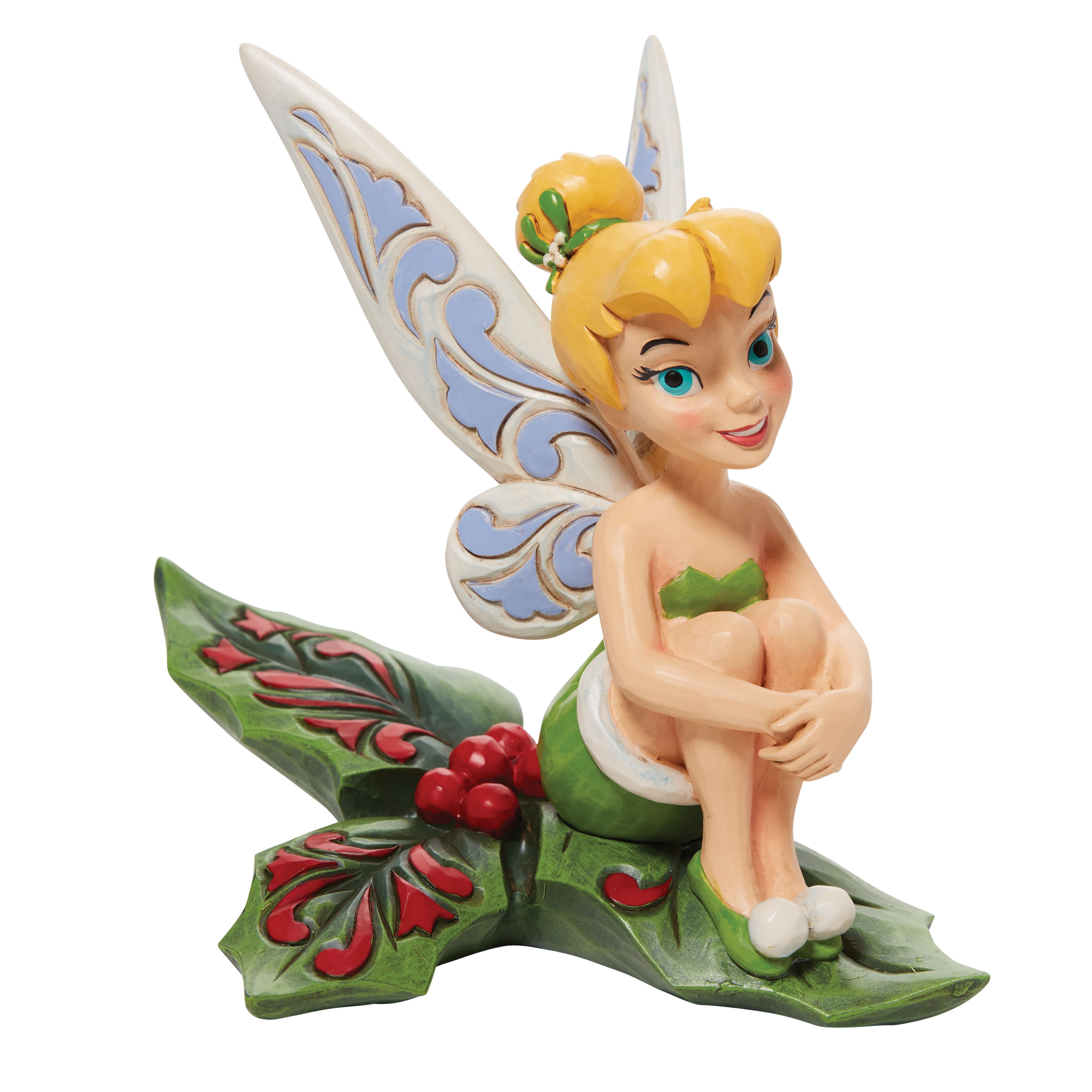 Tinker Bell Sitting On Holly Collectible Figurine by Enesco