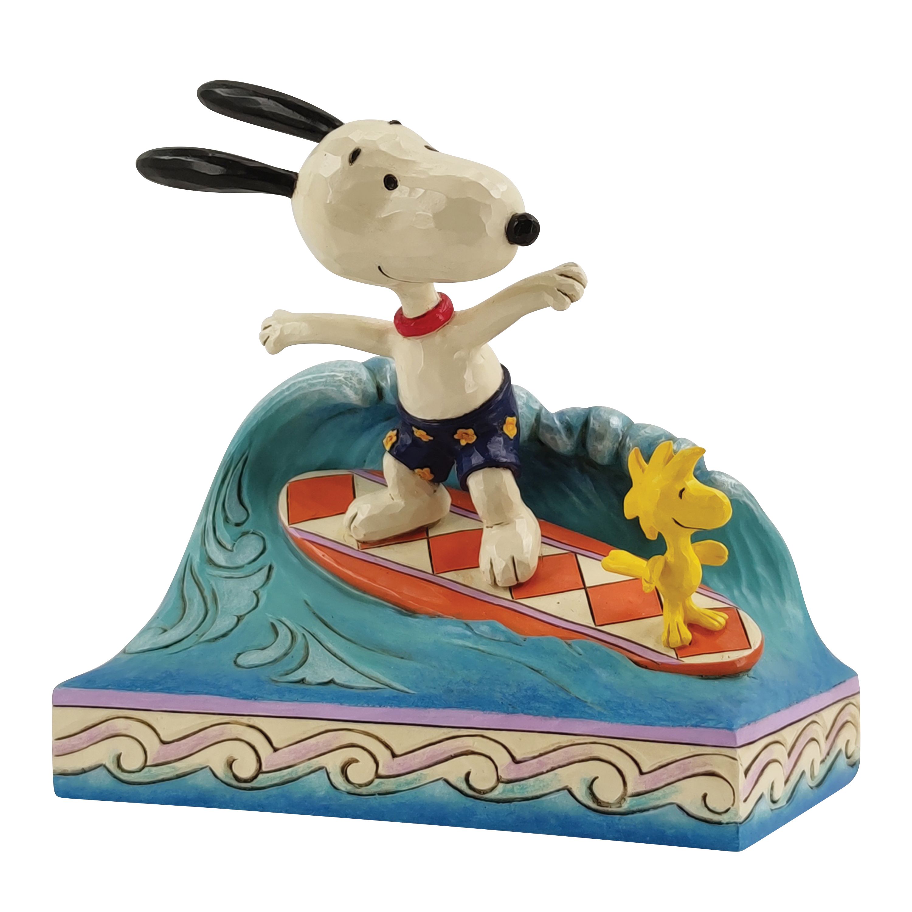 "Cowabunga!" Snoopy & Woodstock Surfing Figurine by Jim Shore Enesco