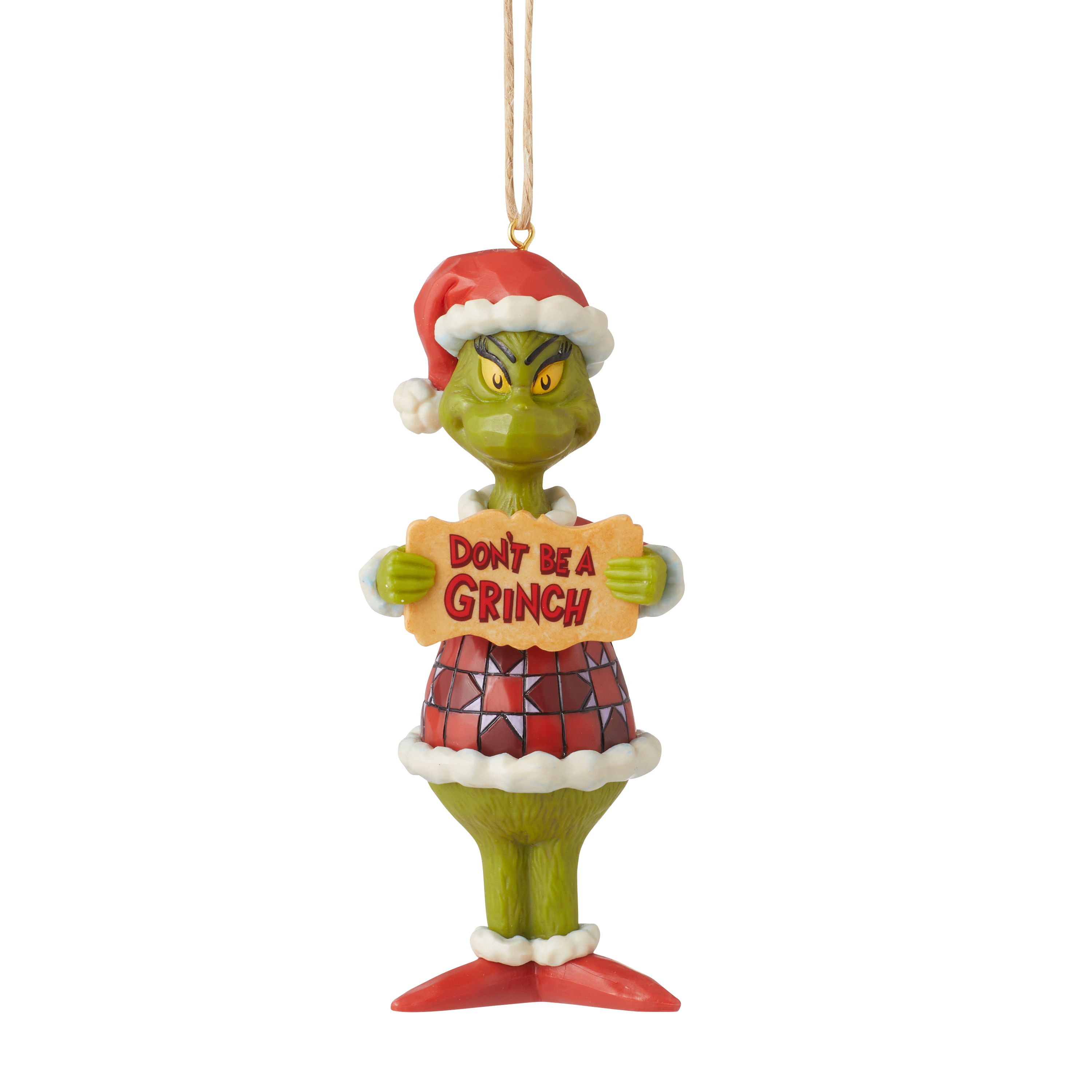 "Don't Be A Grinch" Grinch Christmas Ornament by Jim Shore Enesco