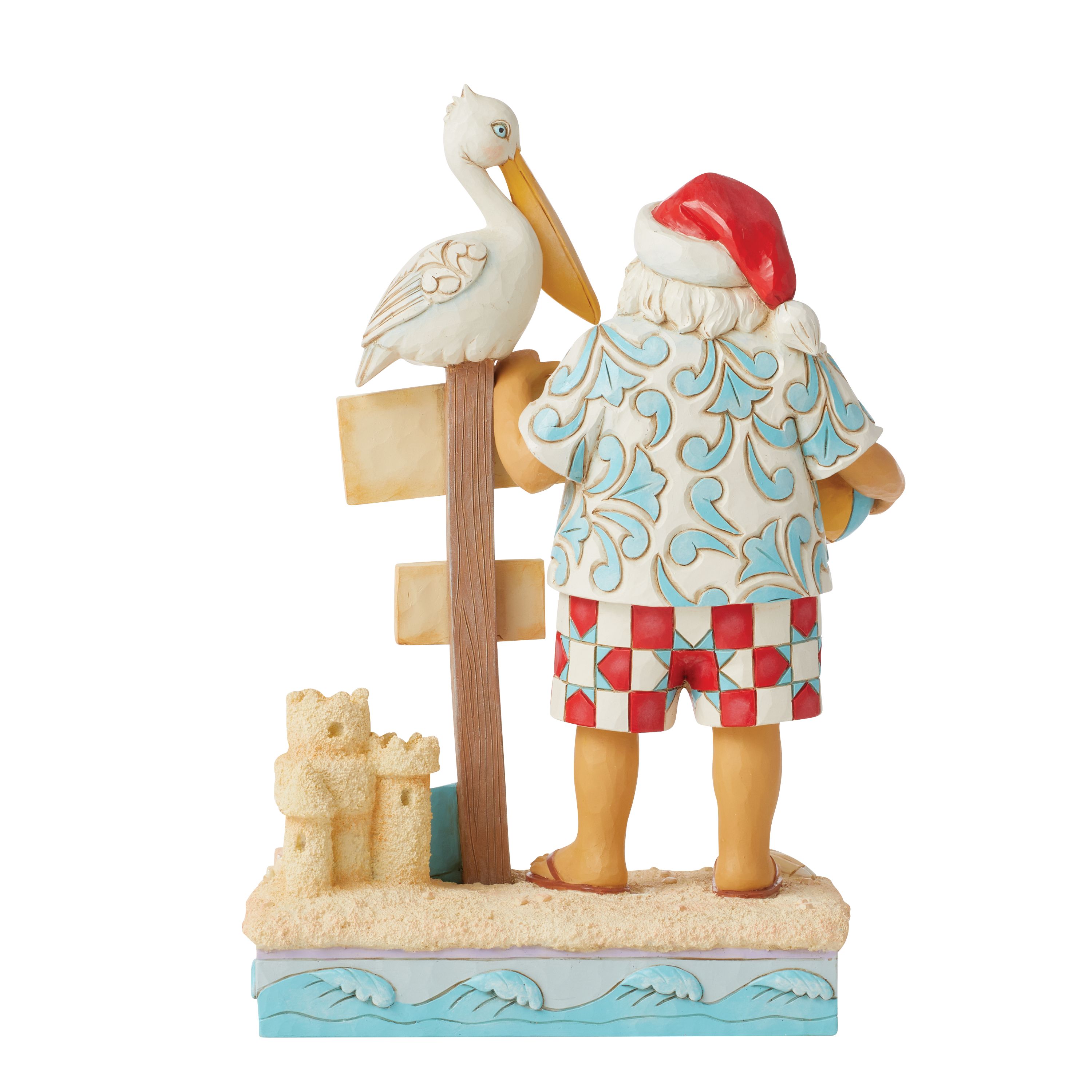 Coastal Beach Santa with Signs Figurine "Pelican Way" by Jim Shore Enesco