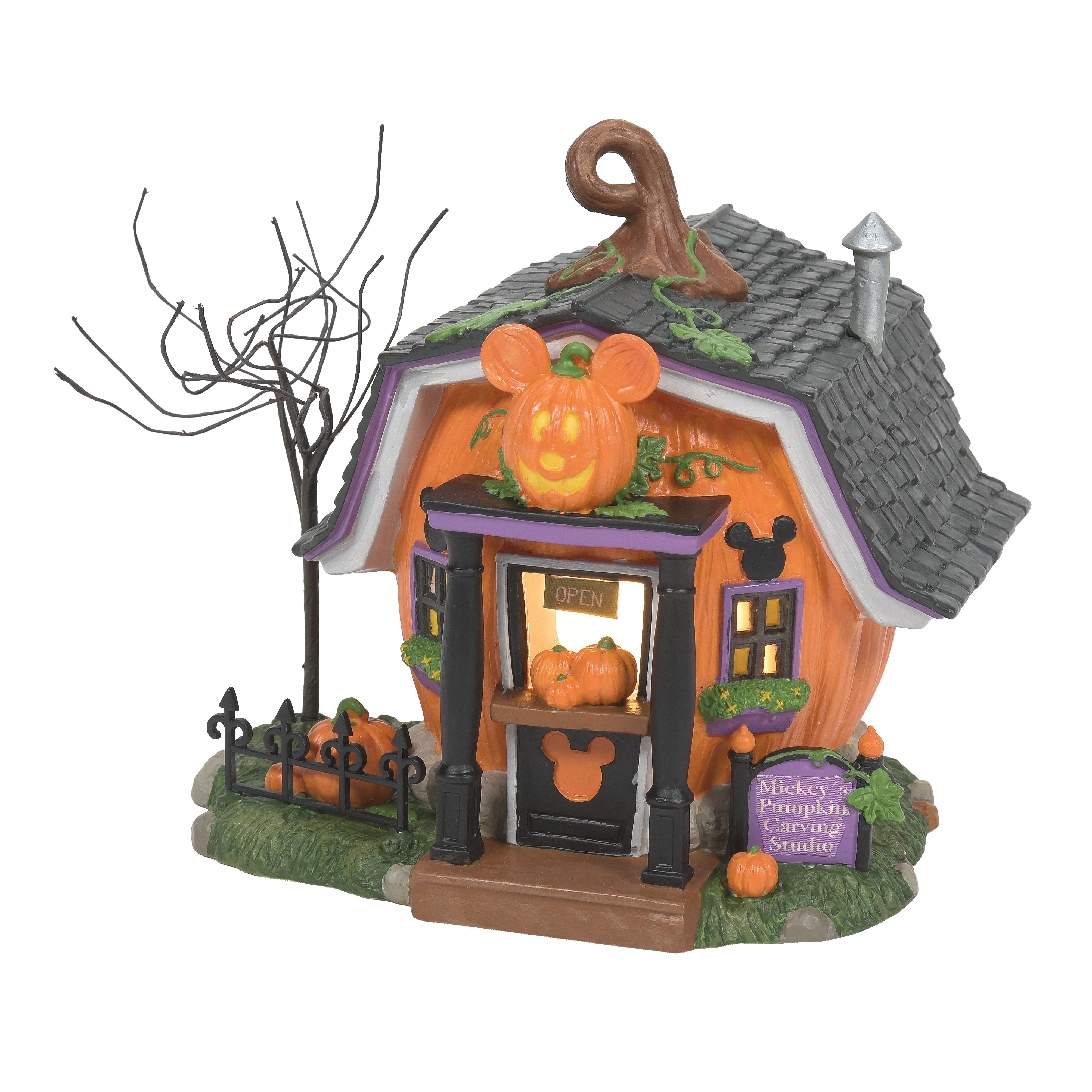 Disney Mickey Pumpkintown Carving Studio Figurine by Department 56