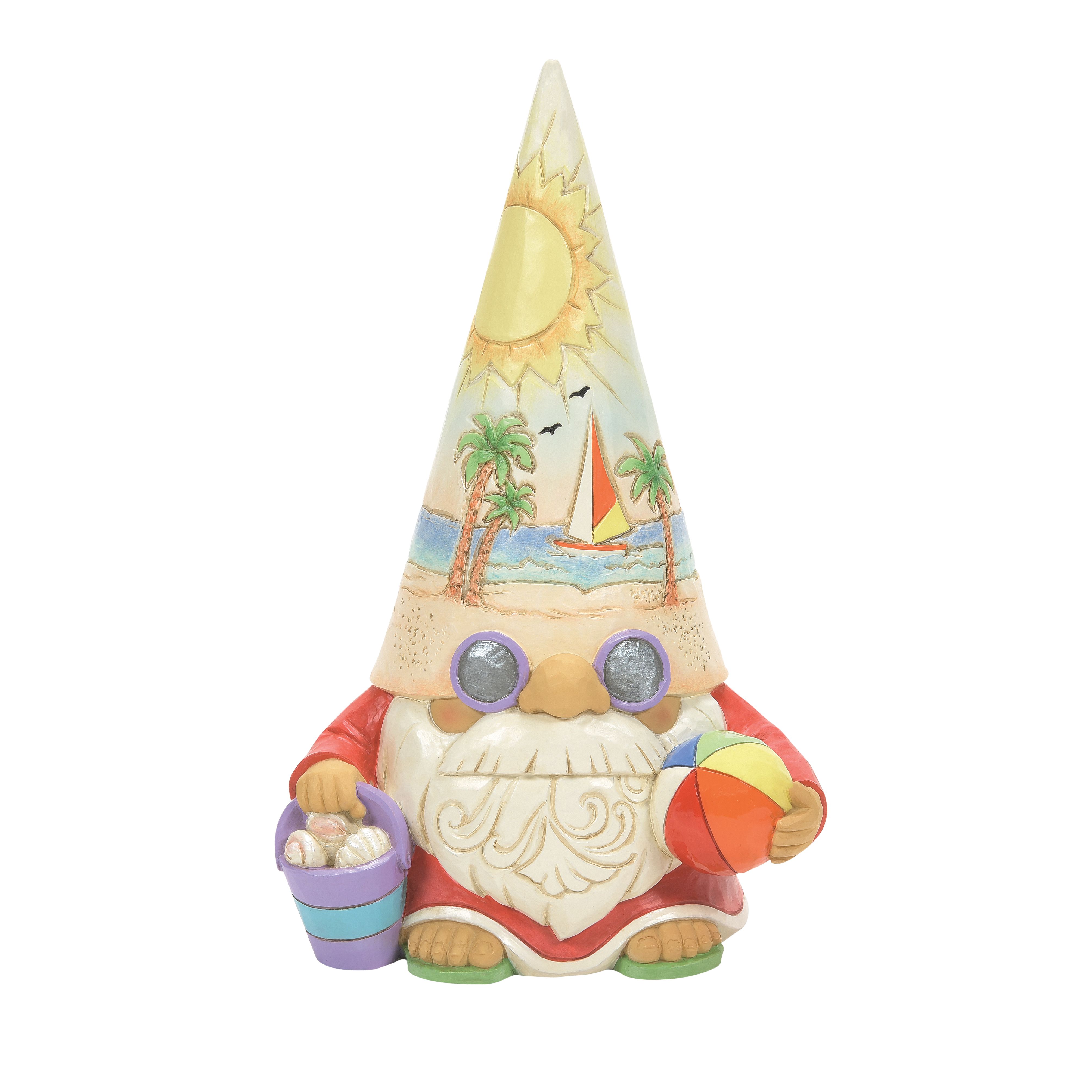 Time For a Shell-ebration! Coastal Gnome with Basketball by Jim Shore Enesco