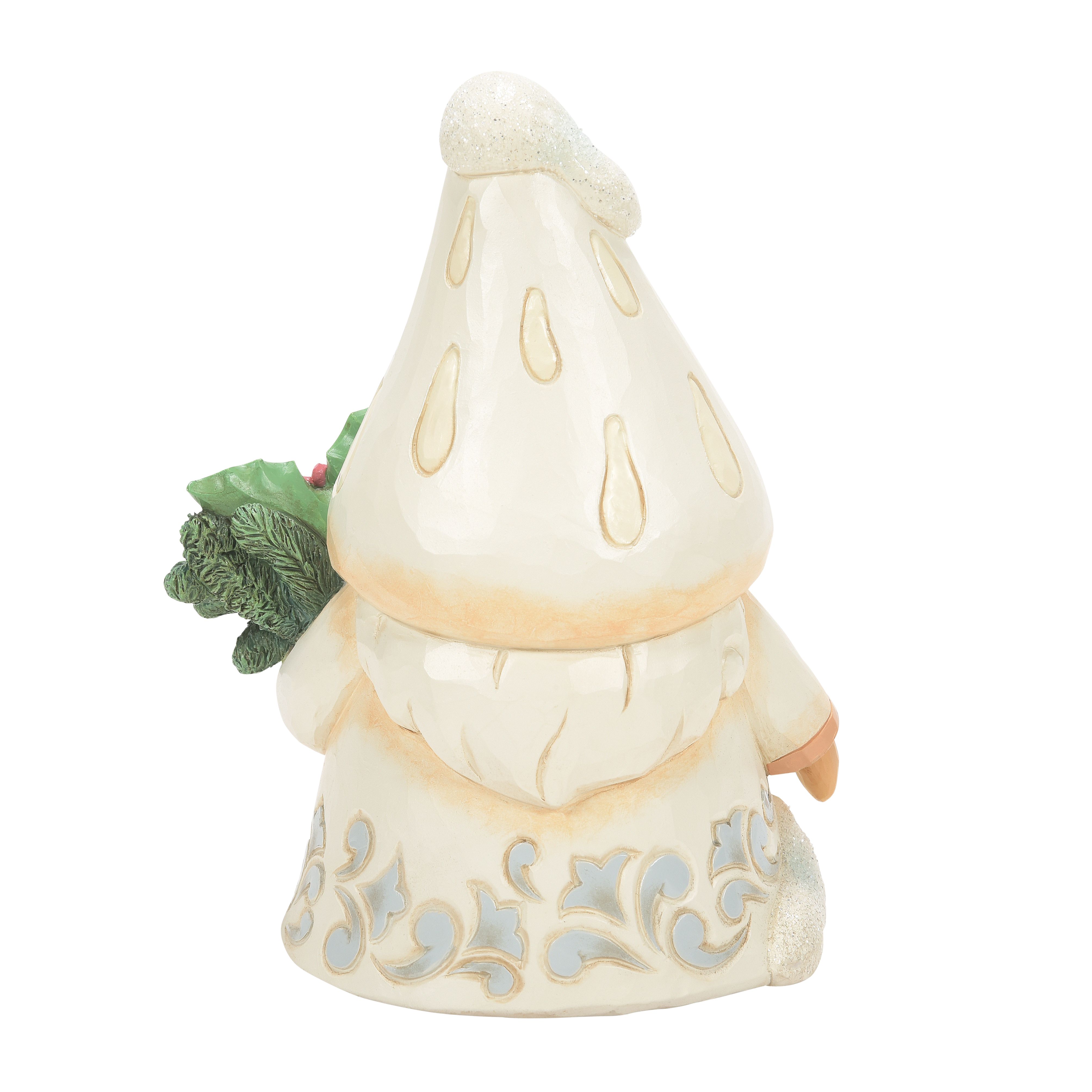 Winter's Fun-Guy White Woodland with Mushroom Hat Holiday Gnome Figurine by Jim Shore Enesco