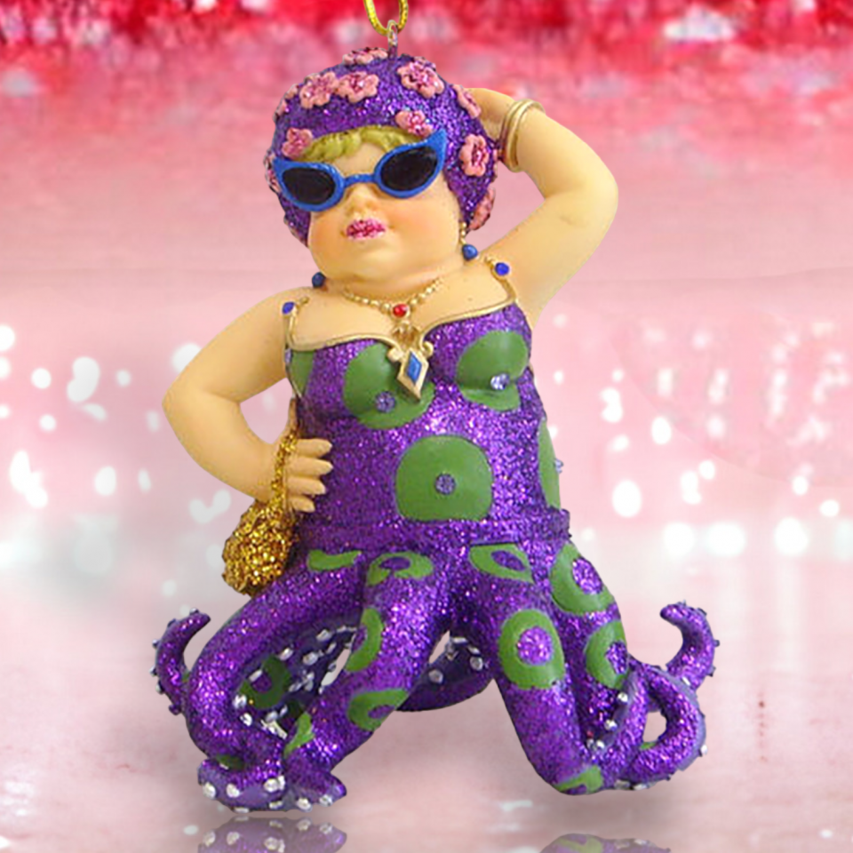 Miss Fran III Glamorous Octopus Diva Ornament by December Diamonds