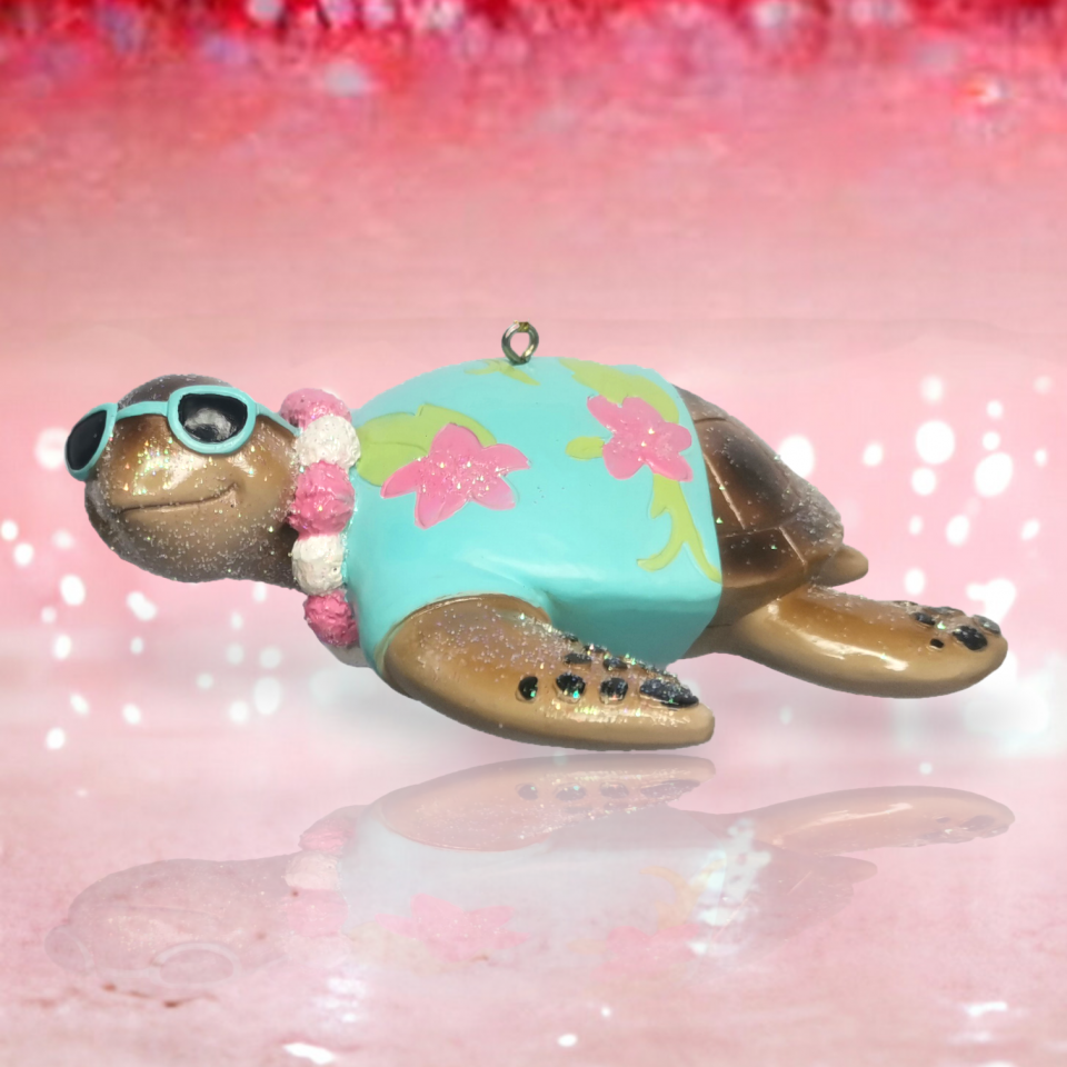 Fred Turtle Christmas Ornament by December Diamond