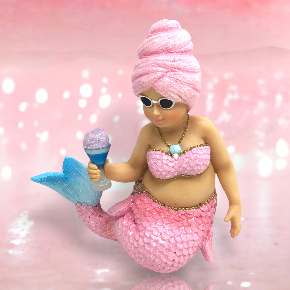 "Miss Cotton Candy" Mermaid Figurine Christmas Ornament by December Diamonds