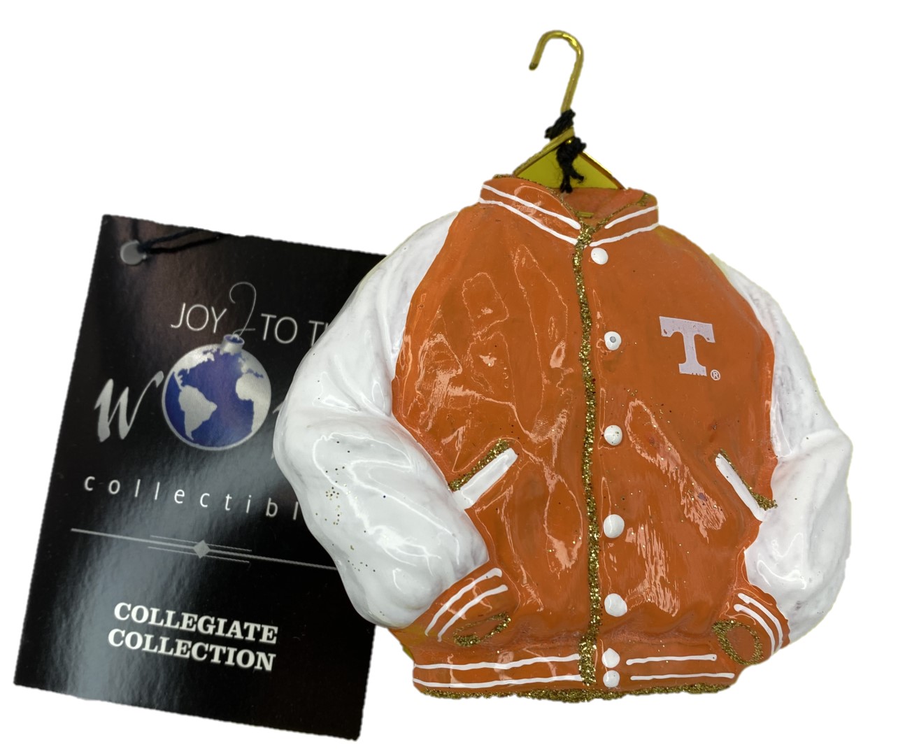 University of Tennessee Volunteers Varsity Jacket Glass Christmas Ornament by Joy to the World Collectibles