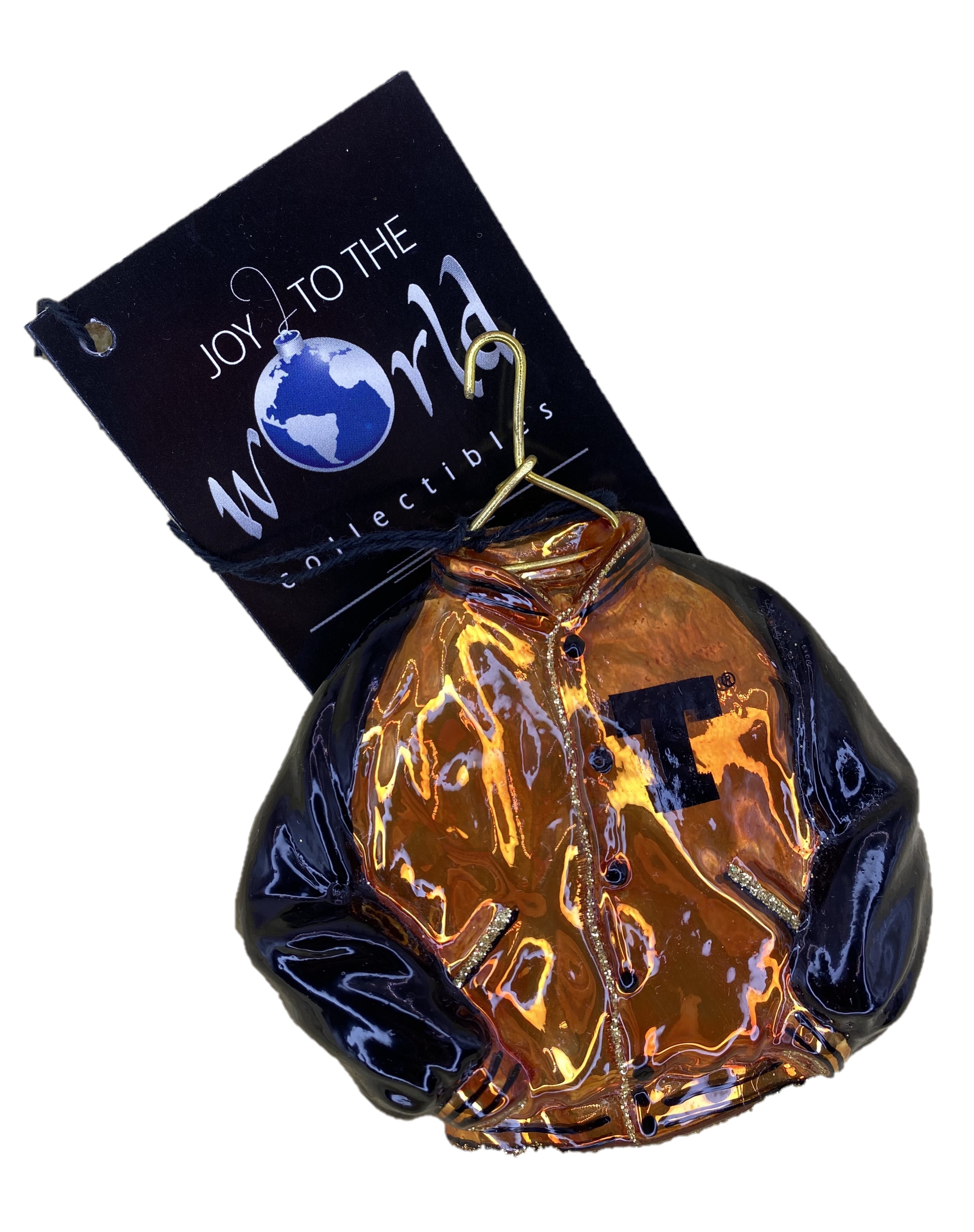 University of Texas Glass Varsity Jacket Christmas Ornament by Joy to the World Collectibles