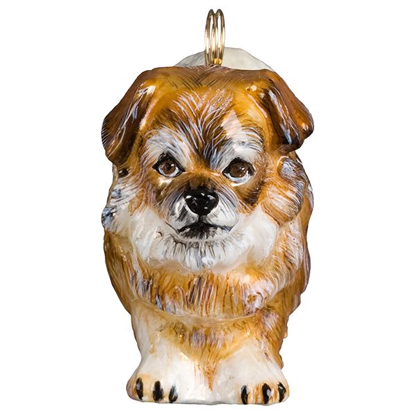 Tibetan Spaniel Glass Dog Christmas Ornament