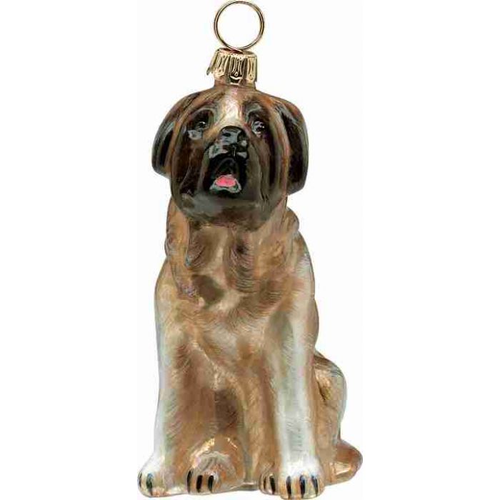 Mastiff Dog Glass Christmas Ornament by Joy to the World Collectible