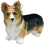 Pembroke Welsh Corgi Tri Color Glass Dog Figurine Christmas Ornament by Joy to the World Collectibles