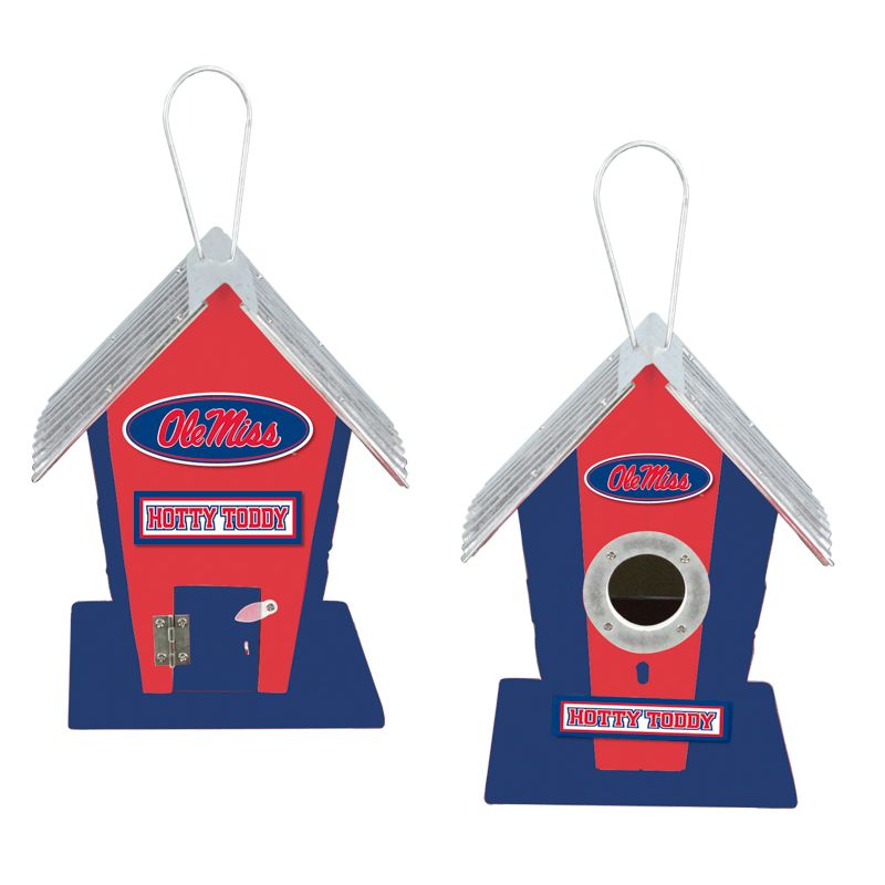 Mississippi Ole Miss Rebels Birdhouse with Tin Roof
