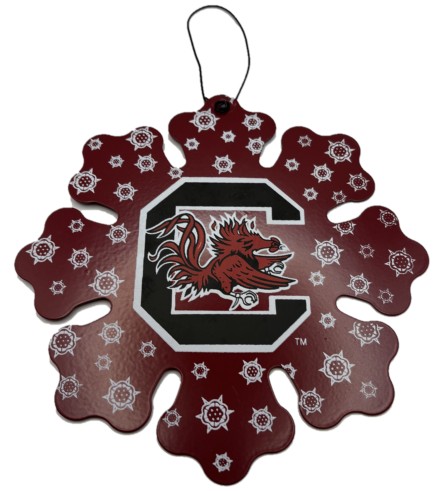 University of South Carolina Gamecocks Metal Snowflake Ornament 6"
