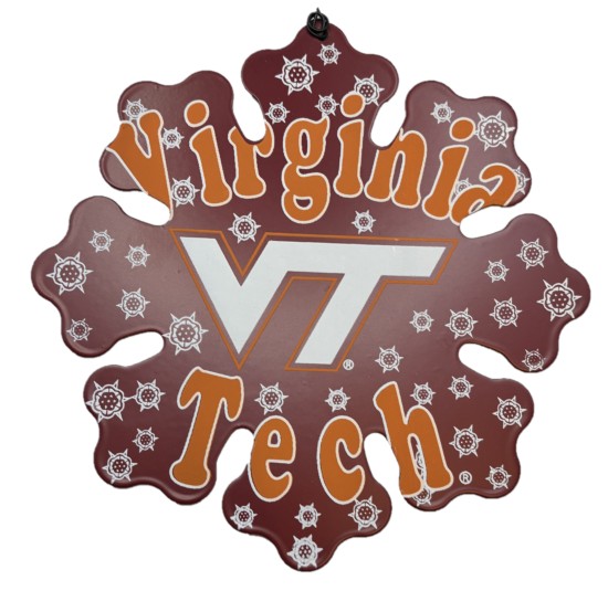 Virginia Tech Metal Snowflake Ornament 6"