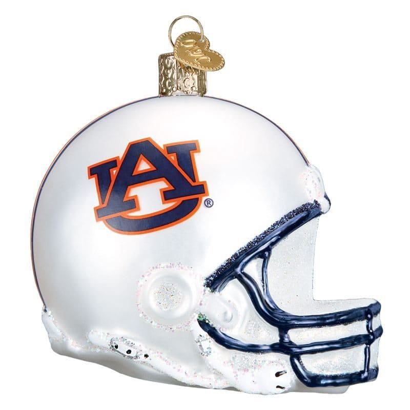 Auburn University Tigers Football Helmet Glass Christmas Ornament