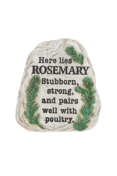 Humorous Herb Garden Stones Plant Marker: Basil, Sage, Thyme, Mint, Cilantro, Rosemary 6 Pack  1 Each