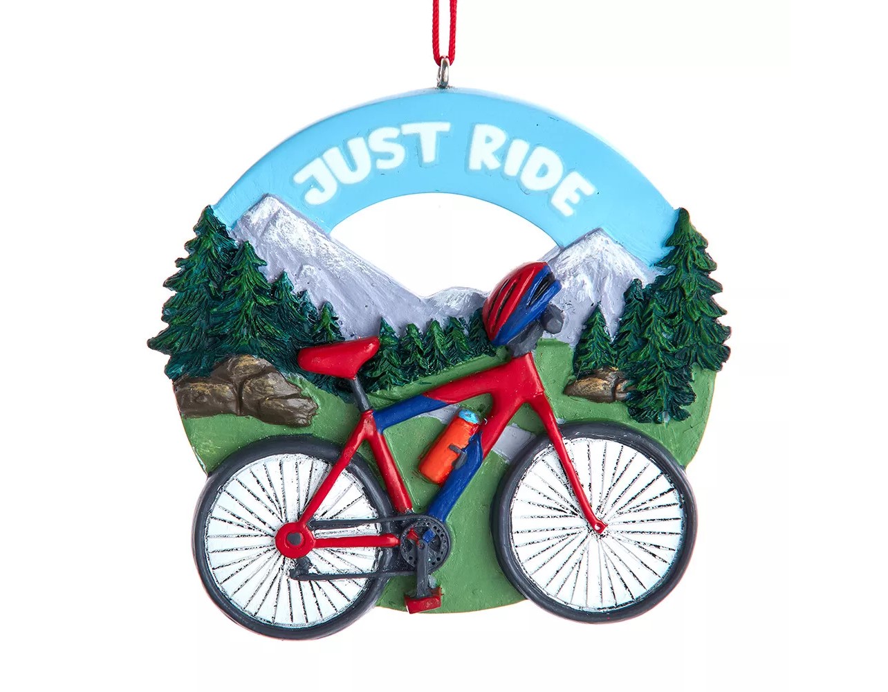 Mountain Bicycle Christmas Ornament "Just Ride"