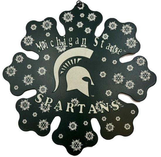 Michigan State Spartans Metal Snowflake Ornament 6"