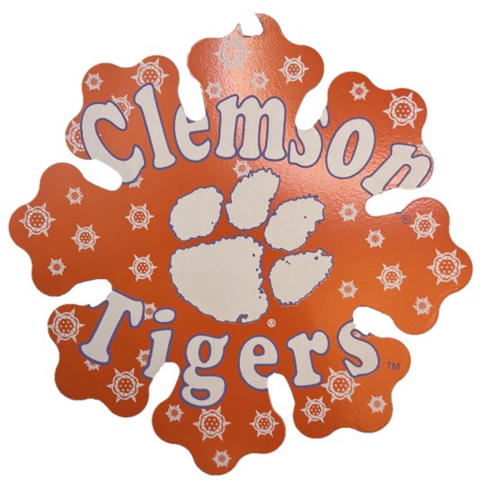 Clemson Tigers Metal Snowflake Ornament 6"