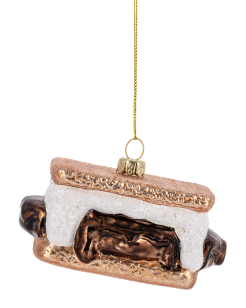 S'mores Glass Christmas Ornament