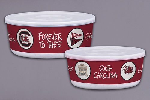 South Carolina Gamecocks Magnolia Lane Gamecocks Football Bowl Container with Lid, Set of 2
