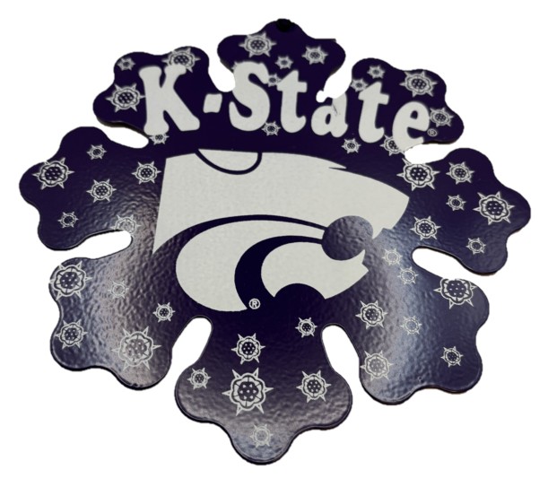 Kansas State Wildcats Metal Snowflake Ornament 6"
