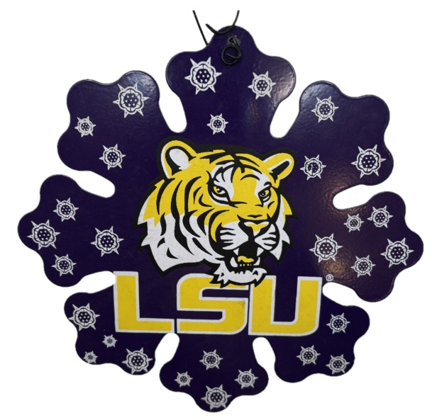 LSU Tiger Metal Snowflake Ornament 6"
