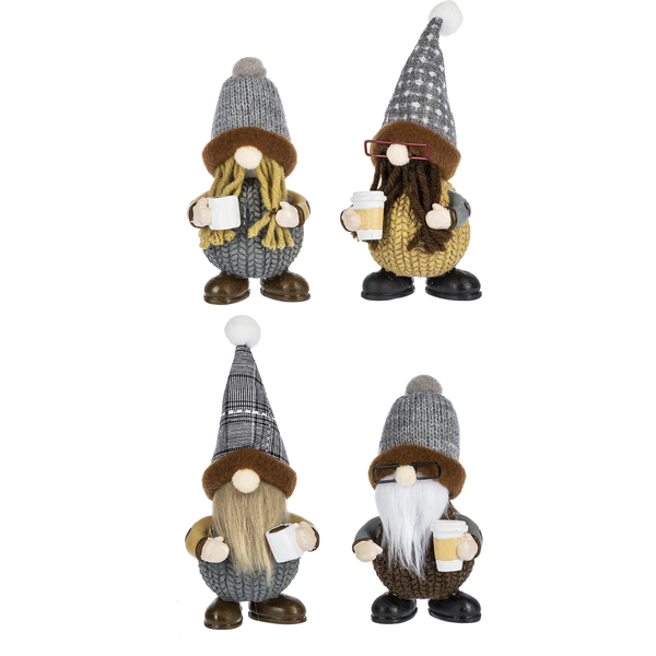 Gnome Coffee Figurines 4 Pack Assorted