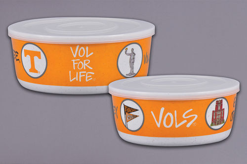 University of Tennessee Magnolia Lane Volunteers Football Bowl Container with Lid, Set of 2