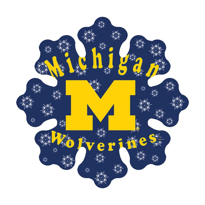 Michigan Wolverines Metal Snowflake Ornament 6"